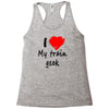i love my train geek Racerback Tank