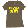 pizza slut funny diet gym workout new Ladies Fitted T-Shirt