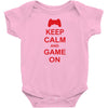 keep calm and game on Baby Bodysuit