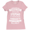 Super Cool Stepdad Of A Freaking Awesome Granddaughter Ladies Fitted T-Shirt