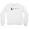 funny 80s pacman cookie monster retro gaming Crewneck Sweatshirt