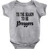 tis the season to be preggers baseball Baby Onesie