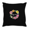 Floral Baby Name Throw Pillow