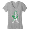 paris script eiffel tower french france Women's V-Neck T-Shirt