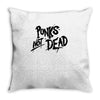 punks not dead exploited punk rock hooded sweatshirt vintage style dis Throw Pillow
