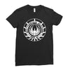 battlestar galactica distressed badge Ladies Fitted T-Shirt
