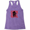 geek girl 3 4 sleeve baseball Racerback Tank