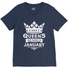 Queens Are Born In January V-Neck Tee