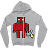 bird powered robot Zipper Hoodie