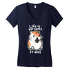 fat life Women's V-Neck T-Shirt