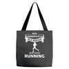 who loves running1 Tote Bags