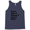 rock paper scissors lizard spock big bang theory geek nerd gift t shir Tank Top