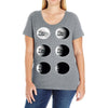 the phases of the moon of laika dog Ladies Curvy T-Shirt
