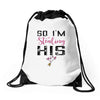 i stole her heart Drawstring Bags