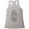 darwin's fingerprint Racerback Tank