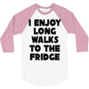 i enjoy long walks to the fridge 3/4 Sleeve Shirt