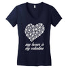my boxer is my valentine Women's V-Neck T-Shirt