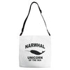 narwhal whale Adjustable Strap Totes