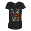 my favorite season is the fall of the patriarchy Maternity Scoop Neck T-shirt