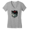 rockabilly by thinkd d55orxl Women's V-Neck T-Shirt