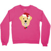 golden retriever dog with red santa's hat Crewneck Sweatshirt