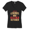 legends are born in october Women's V-Neck T-Shirt