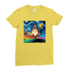 Totoro Van Gogh Parody Ladies Fitted T-Shirt