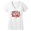 merry and bright Women's V-Neck T-Shirt