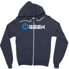 geek' (power on button) Zipper Hoodie