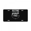 resting grinch face License Plate