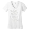 real men love pugs Women's V-Neck T-Shirt