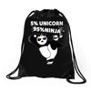 5 Percent Unicorn 95 Percent Ninja Drawstring Bags