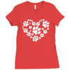 cat love paw Ladies Fitted T-Shirt
