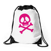 pink pirate Drawstring Bags