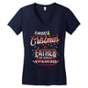 Merry Christmas To Father Of Great Awesome Women's V-Neck T-Shirt