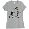 banksy kids play t.v. ball Ladies Fitted T-Shirt
