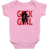 geek girl 3 4 sleeve baseball Baby Onesie