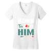 Born To Love Him (Born To Love Her &ndash; Born To Love Him Couples Design Women's V-Neck T-Shirt