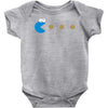 funny 80s pacman cookie monster retro gaming Baby Onesie