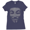 v for vendetta mask guy fawkes cool girls womens cotton t shirt dw01 Ladies Fitted T-Shirt