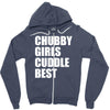 chubby girls cuddle best Zipper Hoodie