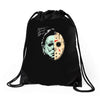 random acts of murder Drawstring Bags