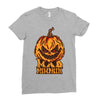 mad halloween pumpkin Ladies Fitted T-Shirt