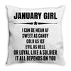Super January Girl Throw Pillow