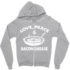 love peace and bacon grease Zipper Hoodie