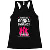 Donna And Dynamos White Letter Racerback Tank