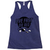 live fast die red Racerback Tank