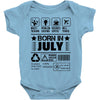 Born In July Baby Onesie
