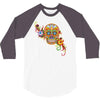 women's sugar skull purple 3/4 Sleeve Shirt