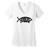 evolve t shirt small funny evolution science atheist darwin atheism fi Women's V-Neck T-Shirt